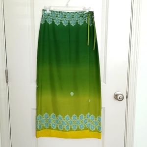 Ombre Silk Wrap Skirt with beading